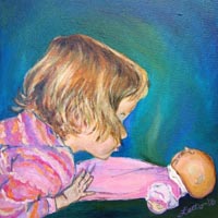 Pink Pajamas Little Girl Portrait