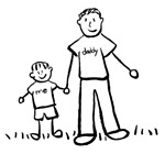 Father and Son Drawing Family Picture