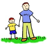 Father and Son Redhead Drawing Family Picture