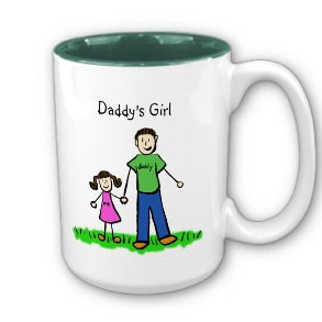 Daddy's Girl Custom Names Mug Brunette Family