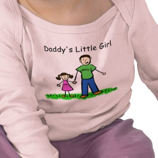 Daddy's Little Girl Custom T-shirt Art Brunette Family Two Sides