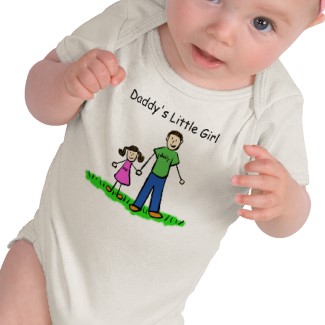Daddy's Little Girl Shirt Brunette Family Art Front Side