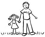 Father and Daughter Drawing Family Picture