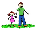 Redhead Father and Daughter Drawing Family Picture