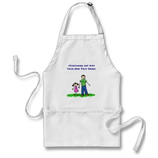 Father and Daughter Family Custom Name Aprons