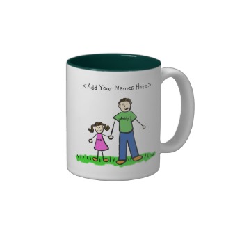 Father and Daughter Brunette Mug (Customize Names)