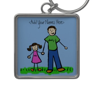 Daddy's Girl Brunette Keychain (Custom Names)
