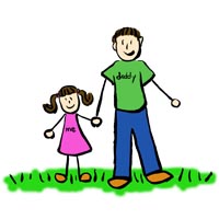 Father and Daughter Drawing Family Picture