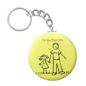 Father and Daughter Family Art Keychain Custom Names