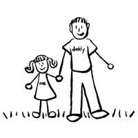 Father and Daughter Drawing Family Picture