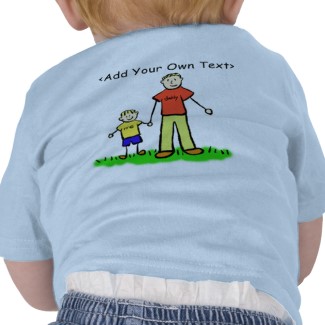 Father and Son Blond Family Art Shirt Back