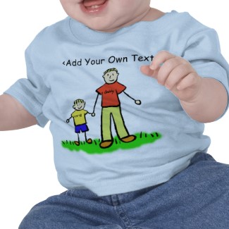 Daddy and Son T-Shirt Blond Family Art both Shirt sides