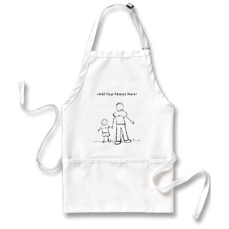 Father and Son Custom Name Apron Family Art