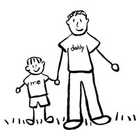 Father and Son Drawing Family Picture