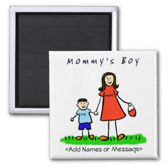 Mommy's Boy - Mother & Son Brunette Family Magnet