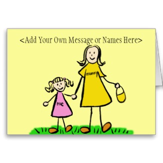 Mommy and Me Blond Note Card (Customize Message)