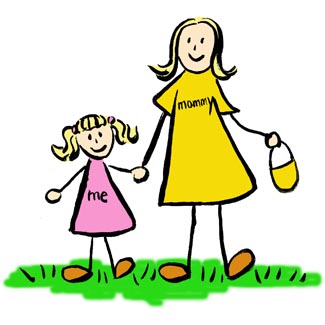 Mother and Daughter Art Family Picture Blond