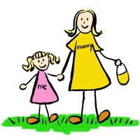 Mother and Daughter Blond Family Picture