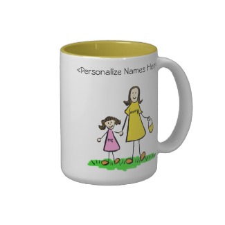 Mommy & Me Brunette Little Girl Custom Gift Mug