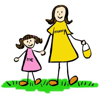 Mother and Daughter Art Picture Brunette