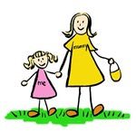 Mother and Daughter Blond Family Picture