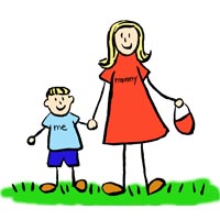 Mother and Son Drawing 