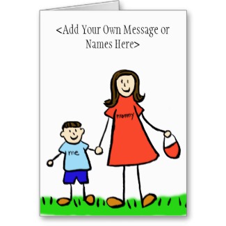 Mommy & Me Brunette - Customize Greeting Card