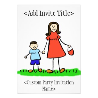 "Mommy and Me" Boy Invitation or Invite (Brunette)