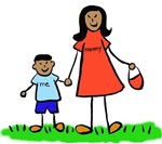 Mother and Son Family Drawing - Asian & Tan Skin