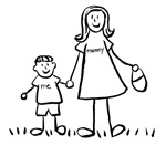 Mother and Son Drawing Family Picture