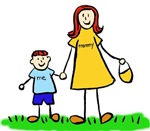 Mother and Son Family Drawing - Redhead