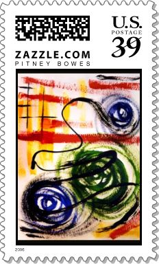Modern Machinery Abstract Stamp