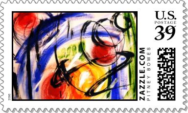 Space Travel Abstract Stamp