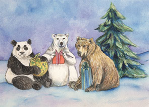 Beary Holidays Painting