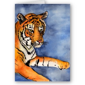Orange Bengal Tiger Greeting or Note Cards