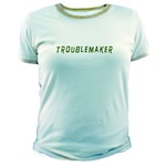 Troublemaker Women's Green Ringer - Front