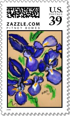 Modern Dance Irises Stamp