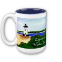 Edgartown Lighthouse Mug (Text & Painting