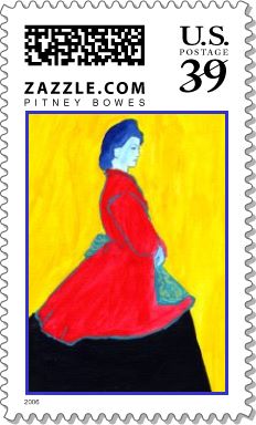 Blue Woman Stamp