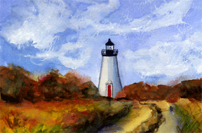 Cape Pogue Lighthouse Painting