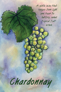 Chardonnay Wine Grapes Painting