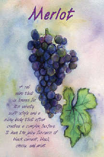 Merlot Wine Grapes Painting