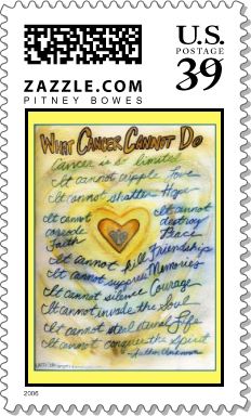 Cancer Cannot Blue & Gold Stamp