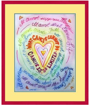 Cancer Cannot Rainbow Heart Framed Poster