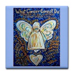 Blue & Gold Cancer Angel Tile Coaster