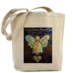 Blue & Gold Cancer Angel Tote Bag