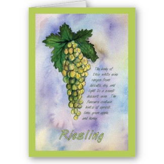 Riesling Wine Grape Greeting Card card