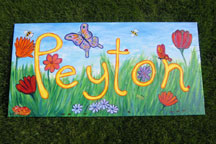 Payton's Name Painting - Flowers & Bugs